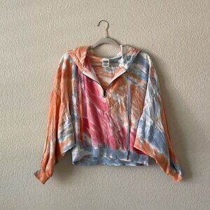 PINK Victoria's Secret Dolman Hoodie Quarter Zip Tie Dye